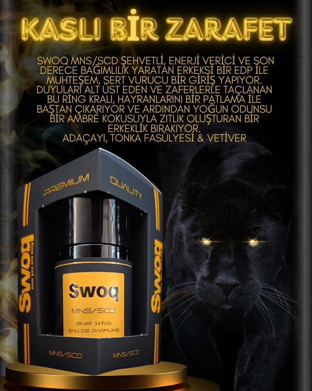 SWOQ PREMIUM MNS/SCD EDP ERKEK PARFÜM 100ML