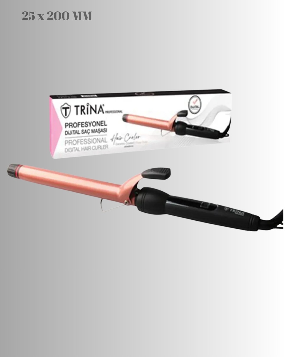 TRİNA PROFESYONEL BRONZ  DİJİTAL SAÇ MAŞASI 25MM 0081