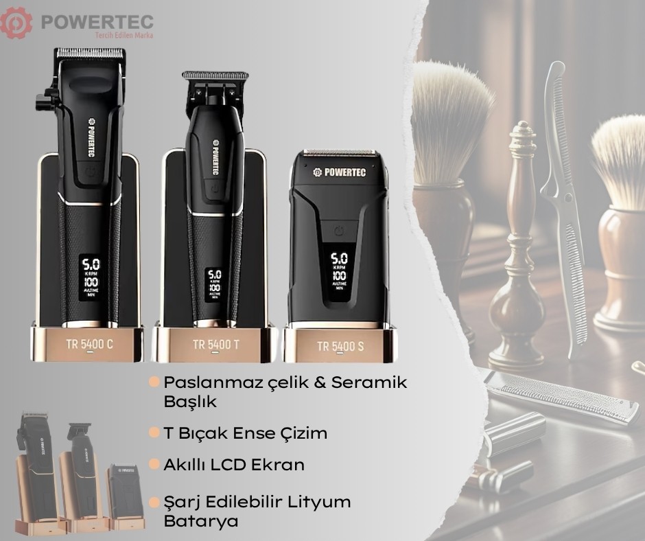 POWERTEC TR-5400 PROFOSYONEL TRAŞ MAKİNESİ SETİ