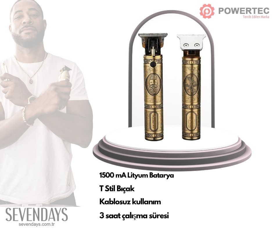 POWERTEC TR 1818 PROFESYONEL SAKAL, ENSE, ÇİZİM MAKİNESİ