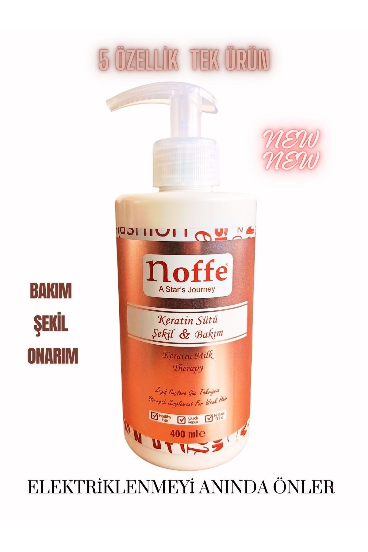 KERATİN SÜTÜ 400ML BAKIM & ŞEKİL & ONARIM & ELEKTRİKLENME ÖNLEYİCİ X2 ADET