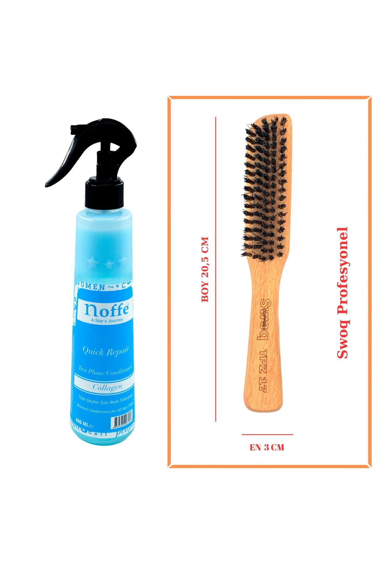 TPZ17 PROFESYONEL TOPUZ FIRÇASI & COLLAGEN FÖN SUYU 400ML