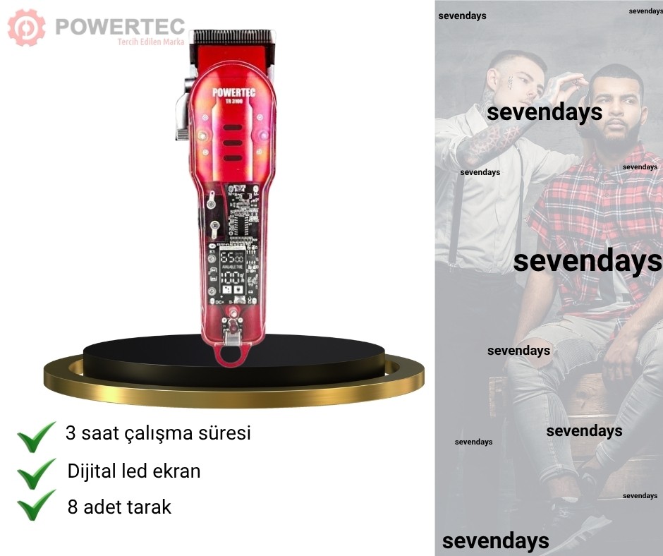 POWERTEC TR-3100 SAÇ TRAŞ MAKİNESİ/ SAÇ KESİM MAKİNESİ