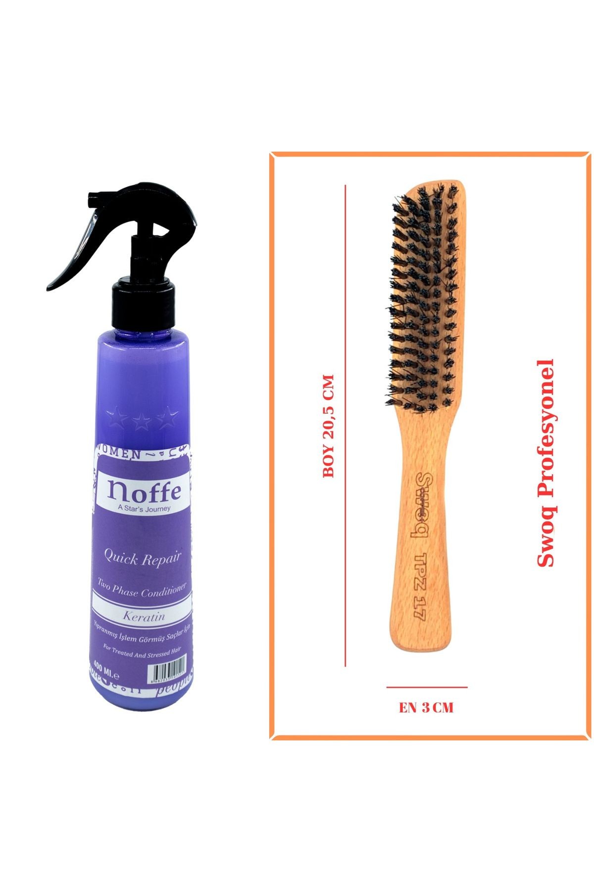 TPZ17 PROFESYONEL TOPUZ FIRÇASI & KERATİN FÖN SUYU 400ML