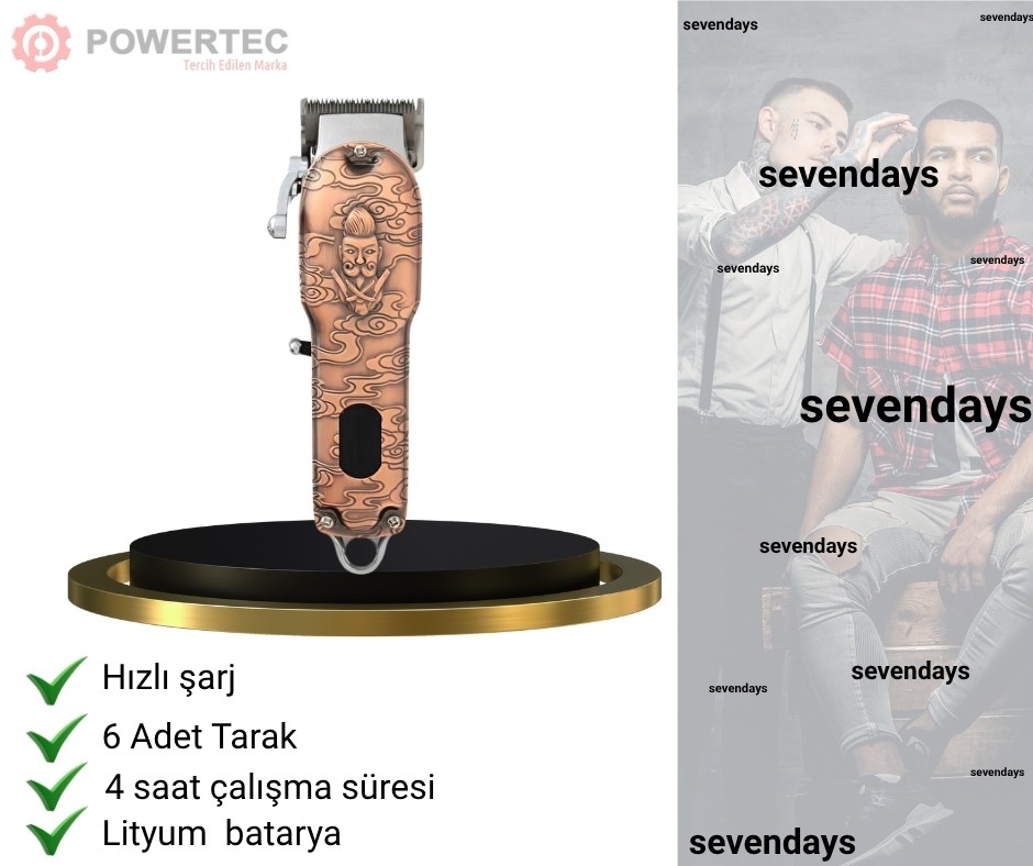 POWERTEC TR-6700 PROFESYONEL SAÇ KESİM MAKİNESİ/TRAŞ MAKİNESİ