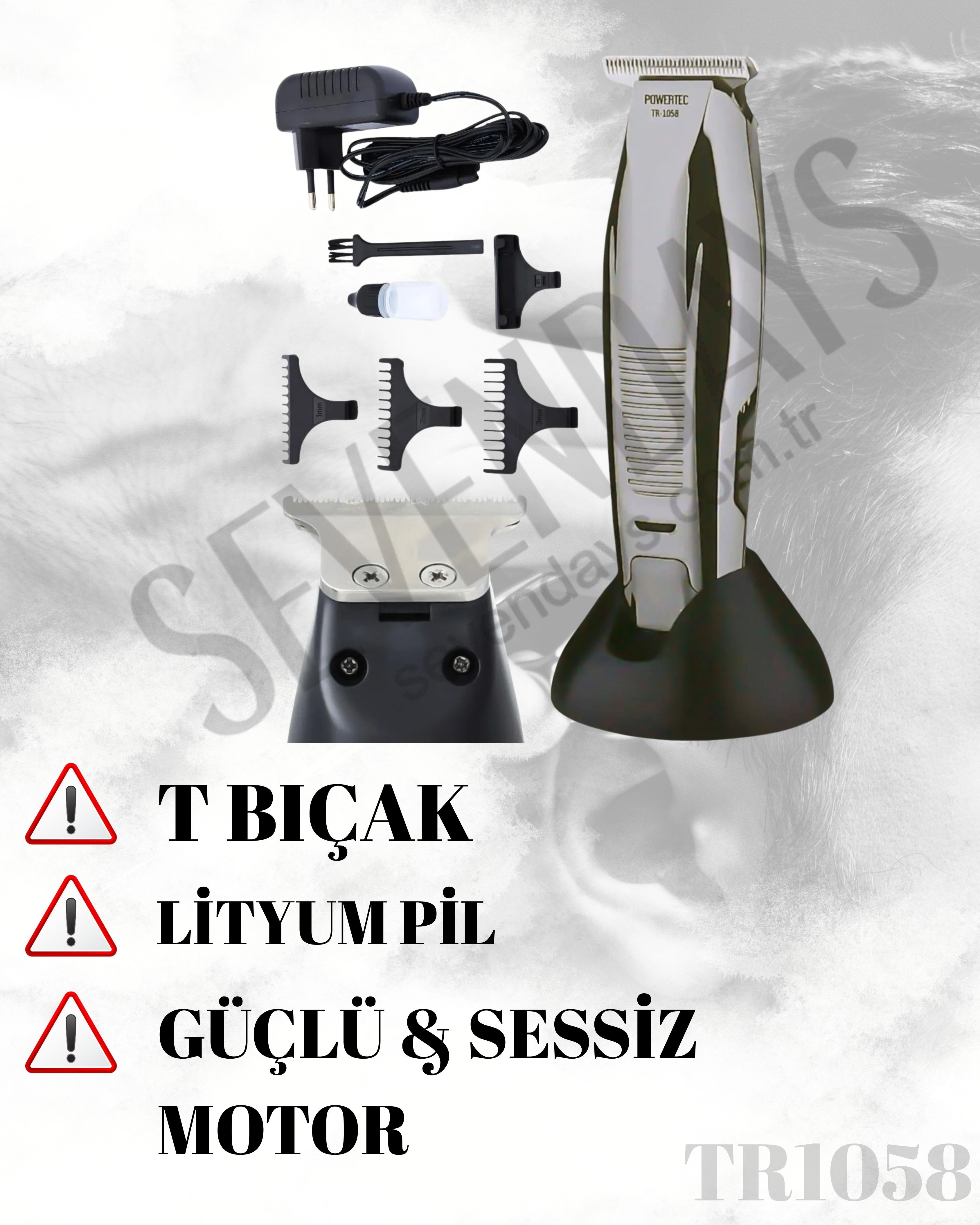POWERTEC PROFESYONEL SAÇ KESİMSE ÇİZİM MAKİNESİ TR-1058