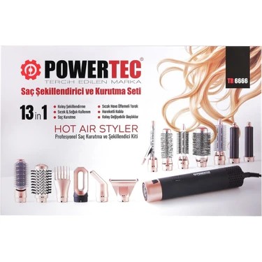 POWERTEC TR-6666 13İN 1 SAÇ ŞEKİLLENDİRME KİTİ