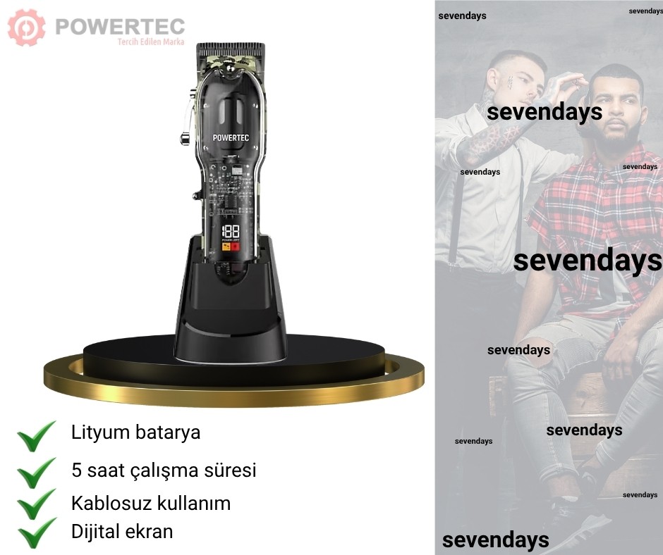 POWERTEC TR8700 PROFESYONEL SAÇ KESİM MAKİNESİ