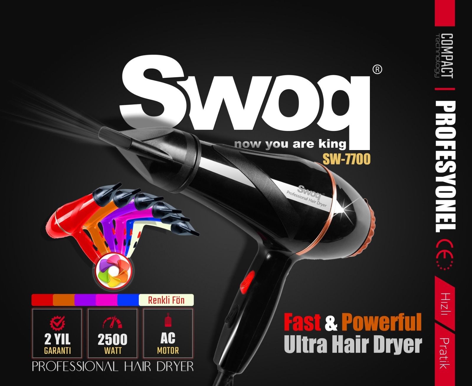 SWOQ SW7700 PROFESYONEL  FÖN MAKİNESİ