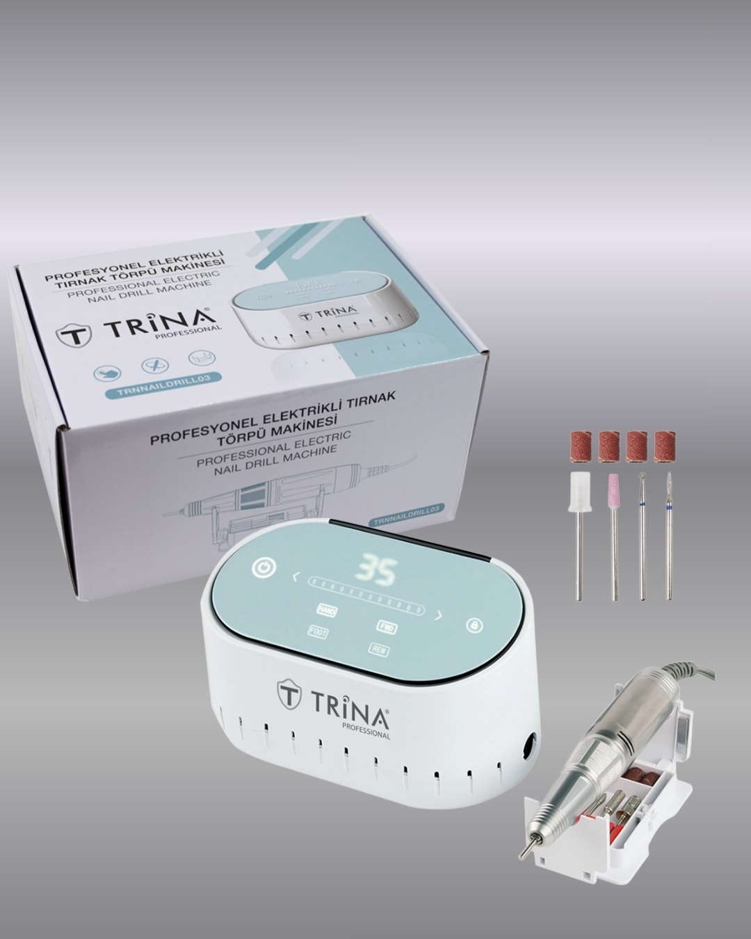 TRİNA PROFESYONEL FREZE TIRNAK TÖRPÜ MAKİNESİ  TRNNILDRILL003