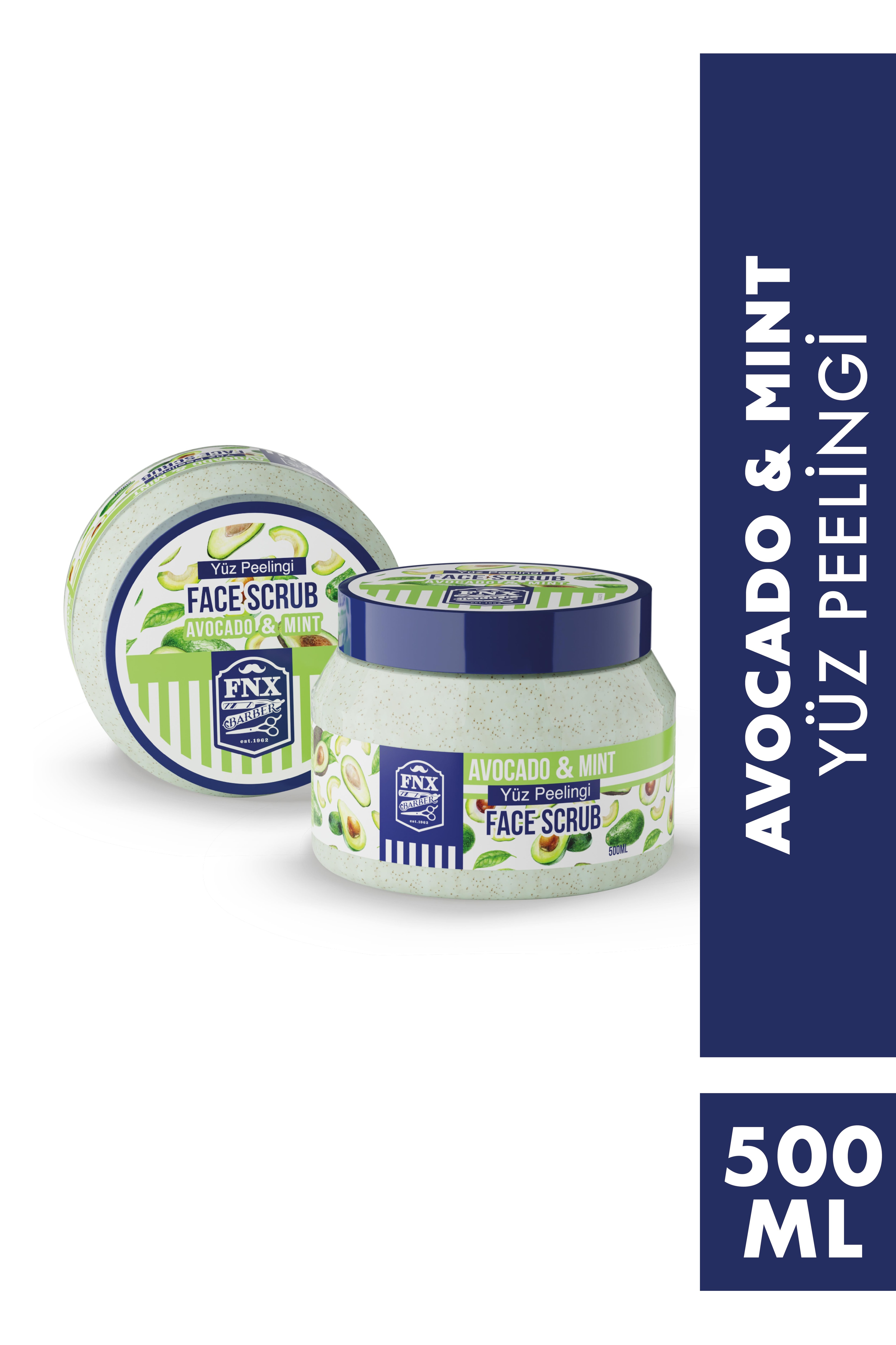 FNX BARBER FACE SCRUB PEELİNG AVAKADO MENTOL 500 ML