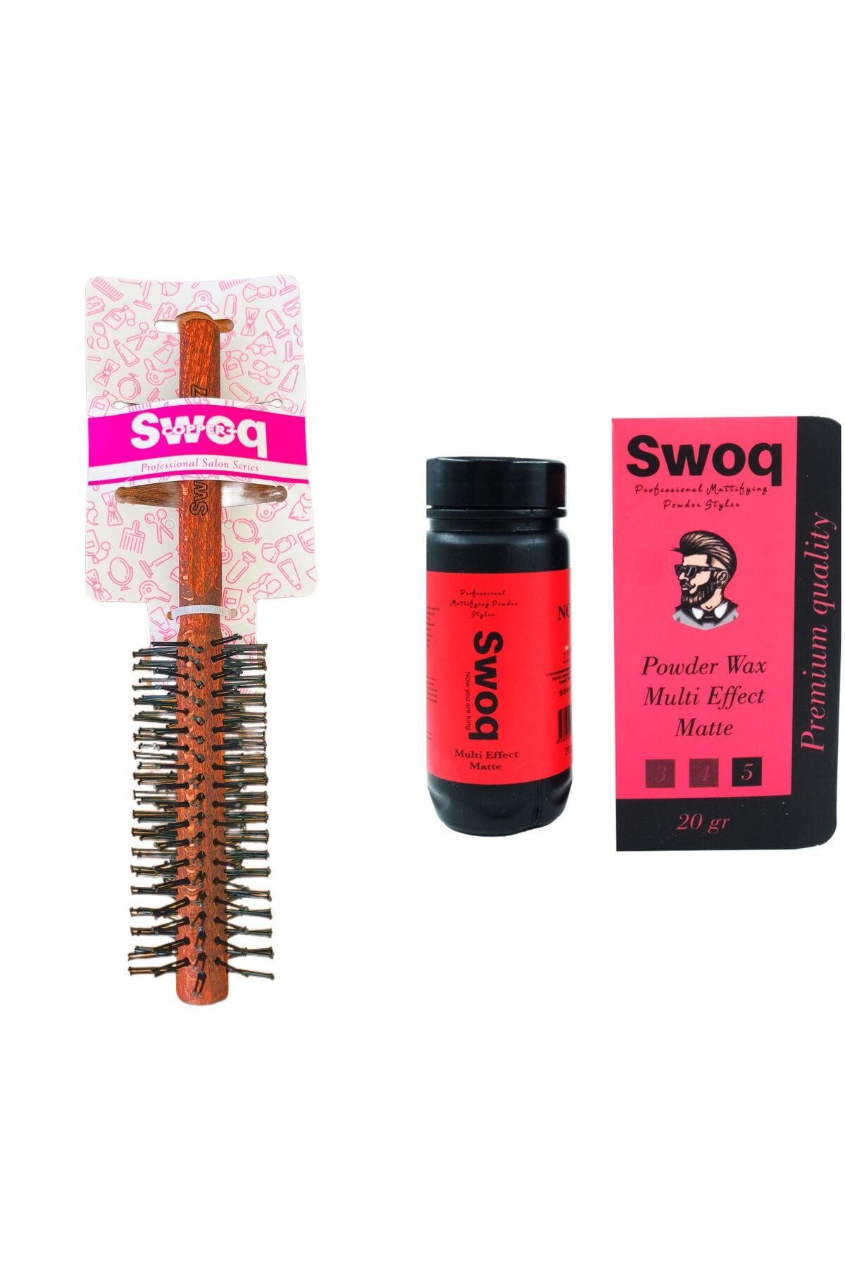 SAÇ ŞEKİLLENDİRİCİ PUDRA WAX NO:3 & BİN7 PROFESYONEL SAÇ FIRÇASI