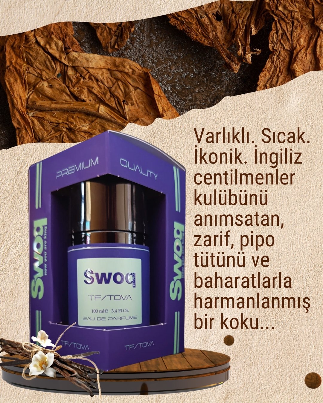 SWOQ PREMIUM TF/TOVA EDP ERKEK PARFÜM 100ML