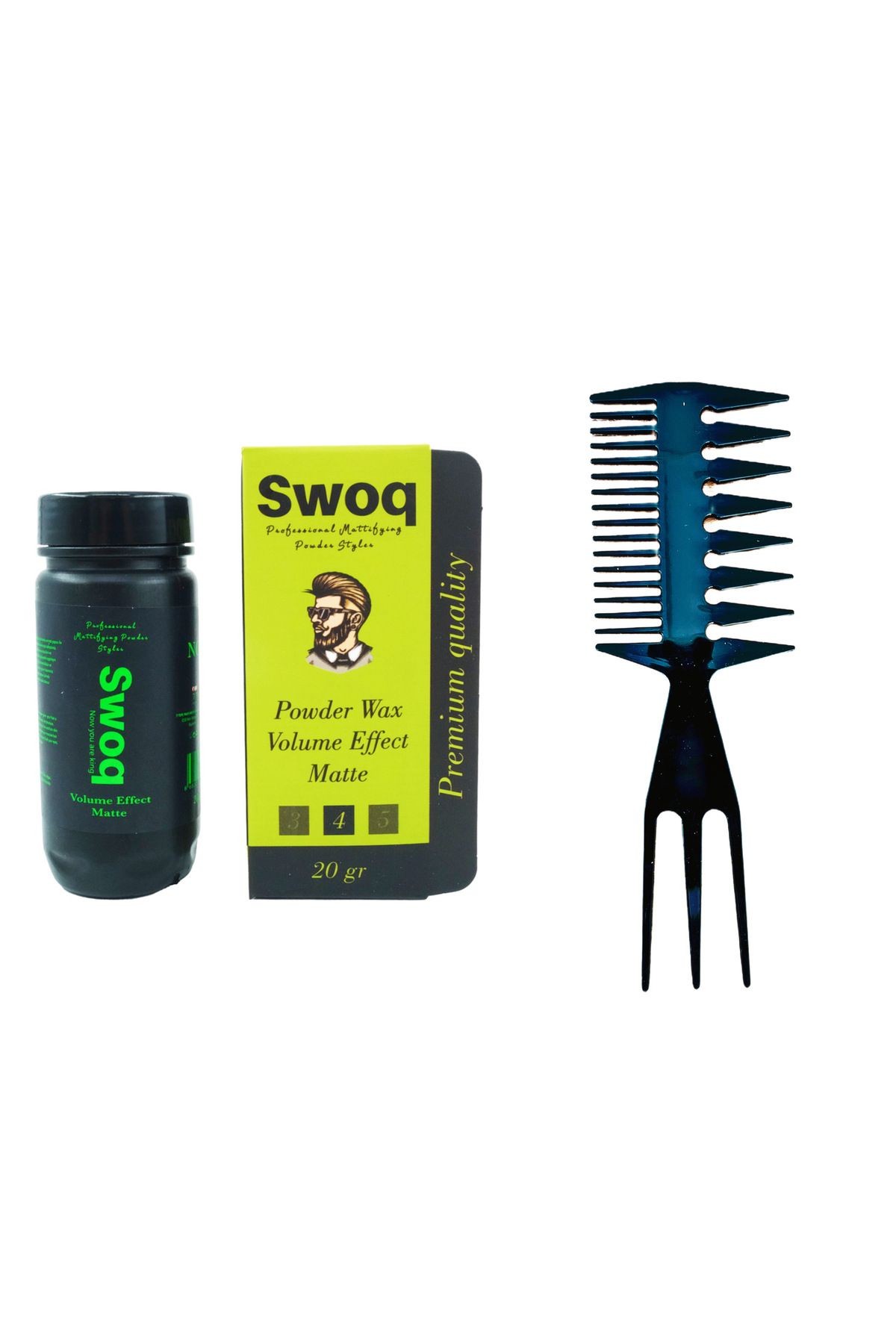 SAÇ ŞEKİLLENDİRİCİ PUDRA WAX NO:1 20 GR & SWOQ ÇATAL ŞEKİL TARAĞI