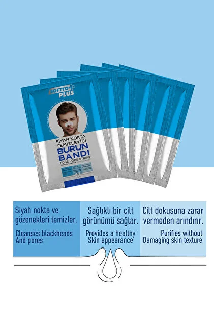 SOFTTO PLUS SİYAH NOKTA VE GÖZENEK TEMİZLEYİCİ BURUN BANDI