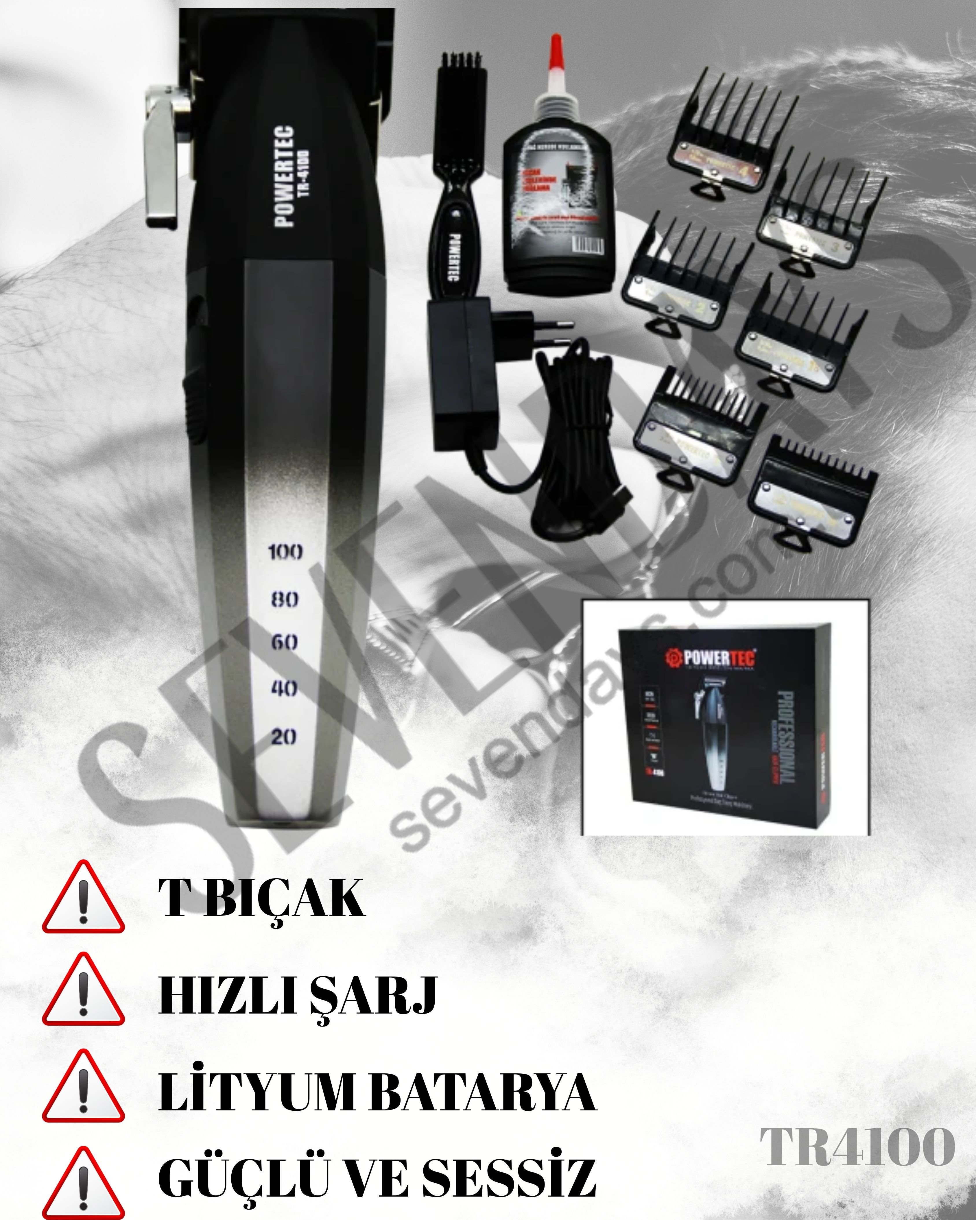 POWERTEC PROFESYONEL SAÇ&SAKAL TRAŞ MAKİNESİ TR-4100