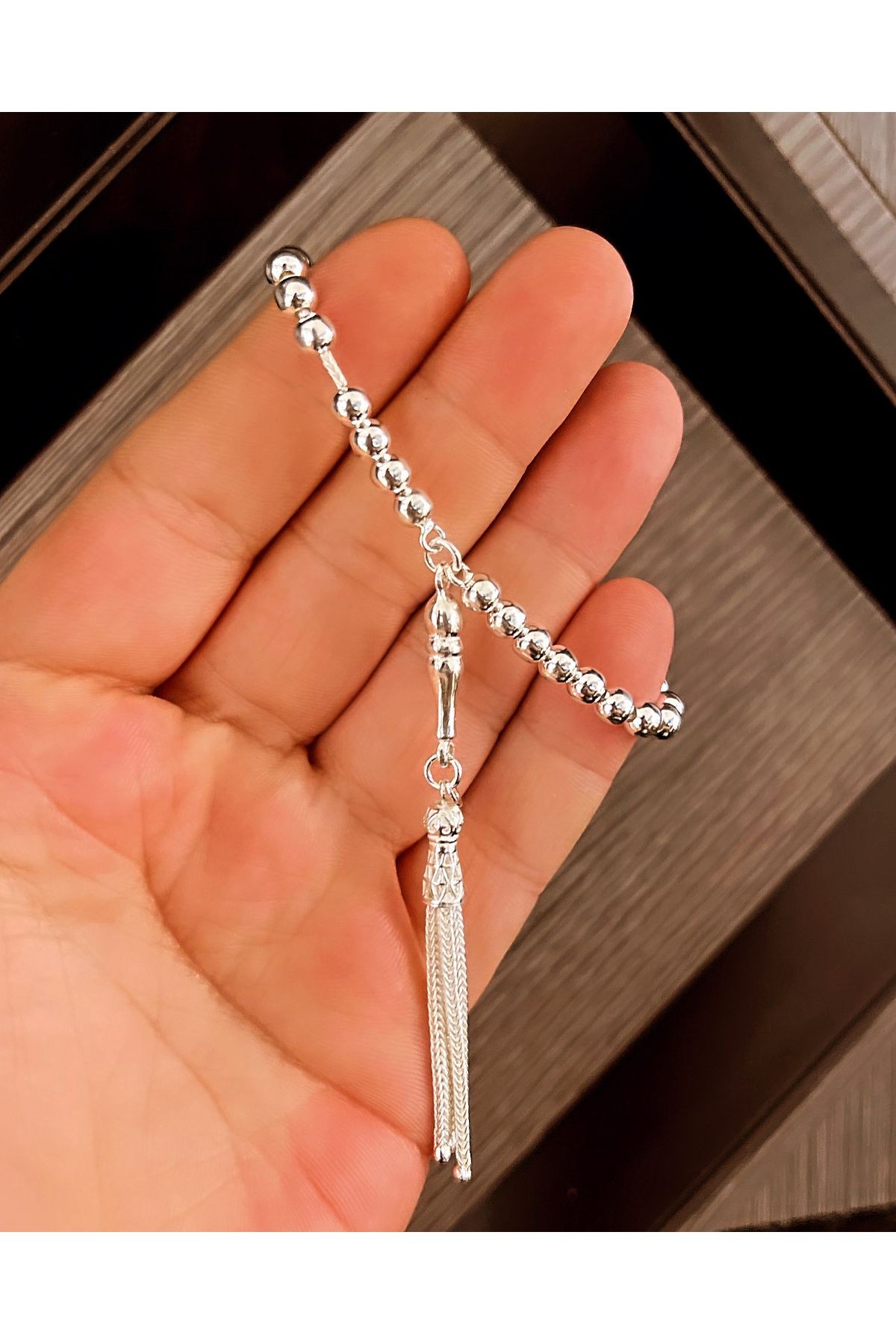 Nadir Bulunan 4 parmak Komple 925 Ayar Gümüş Tesbih