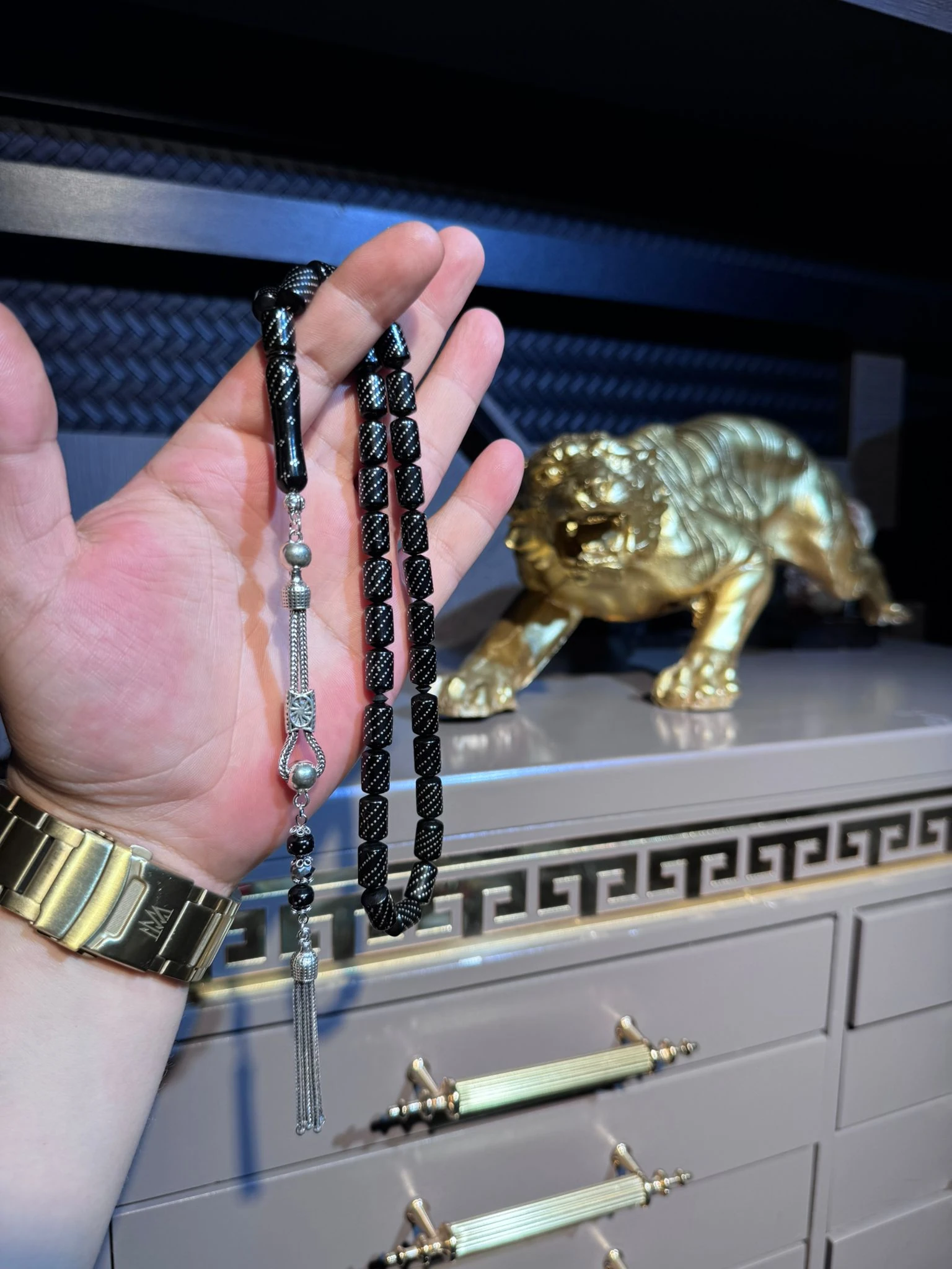 ERZURUM OLTU TAŞI GÜMÜŞ ÇAKIMLI TESBİH