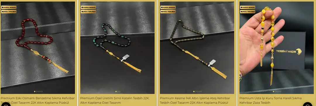 Sıkma Kehribar Tesbih Modelleri&nbsp;