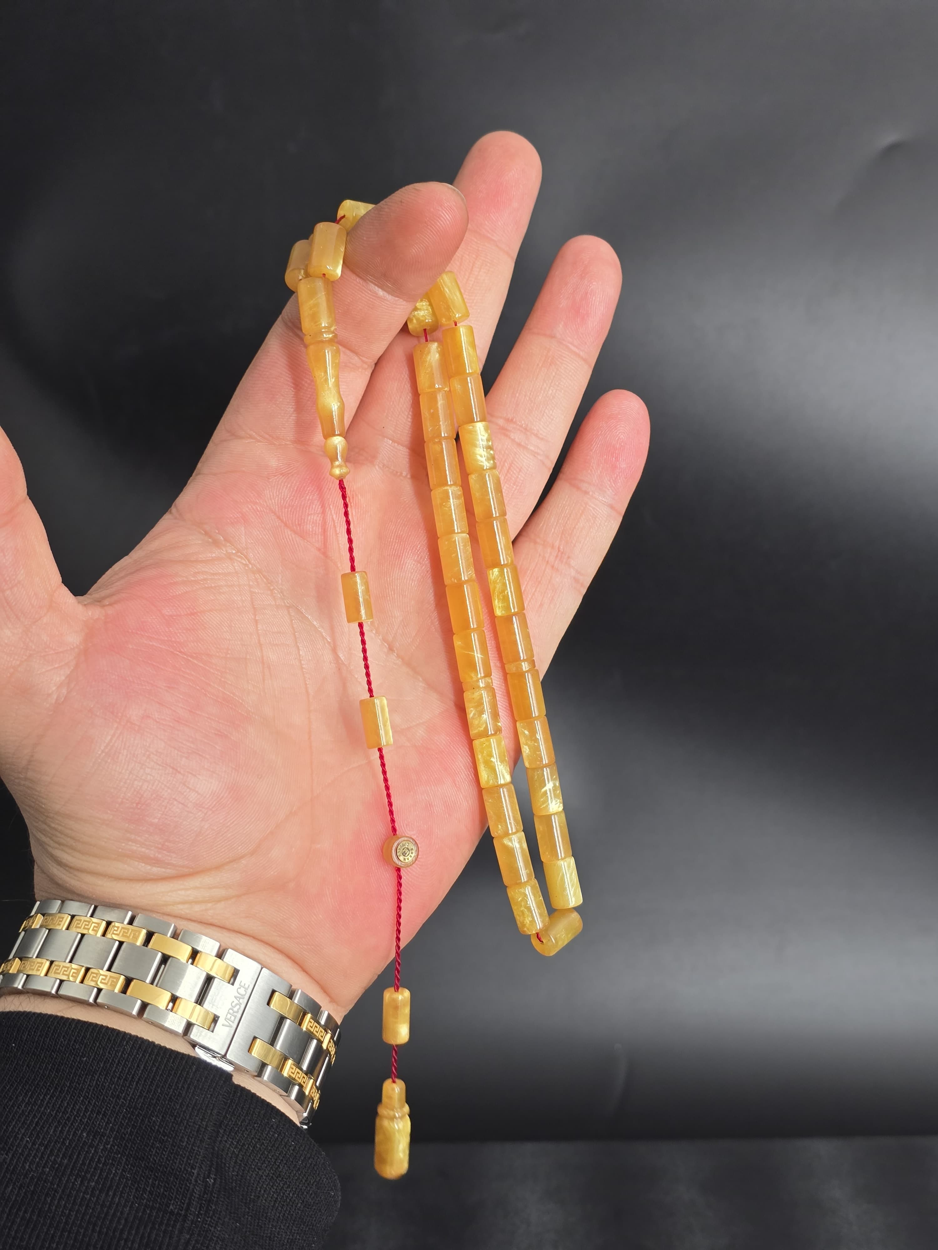 USTA İMZALI SİMLİ  SIKMA KATALİN KEHRİBAR KESME TESBİH SİSTEMLİ PÜSKÜL İLE 