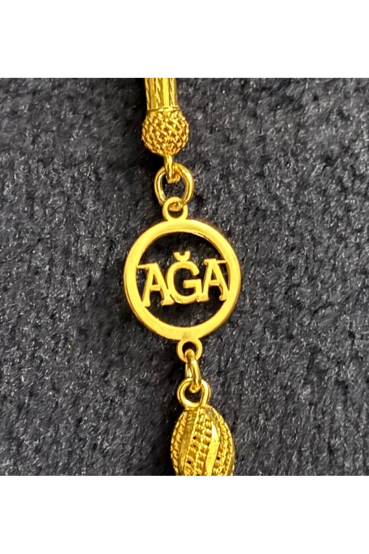 AĞALARA ÖZEL AĞA TESBİHİ 18 gr. 14 AYAR ALTIN KAPLAMA TESBİH