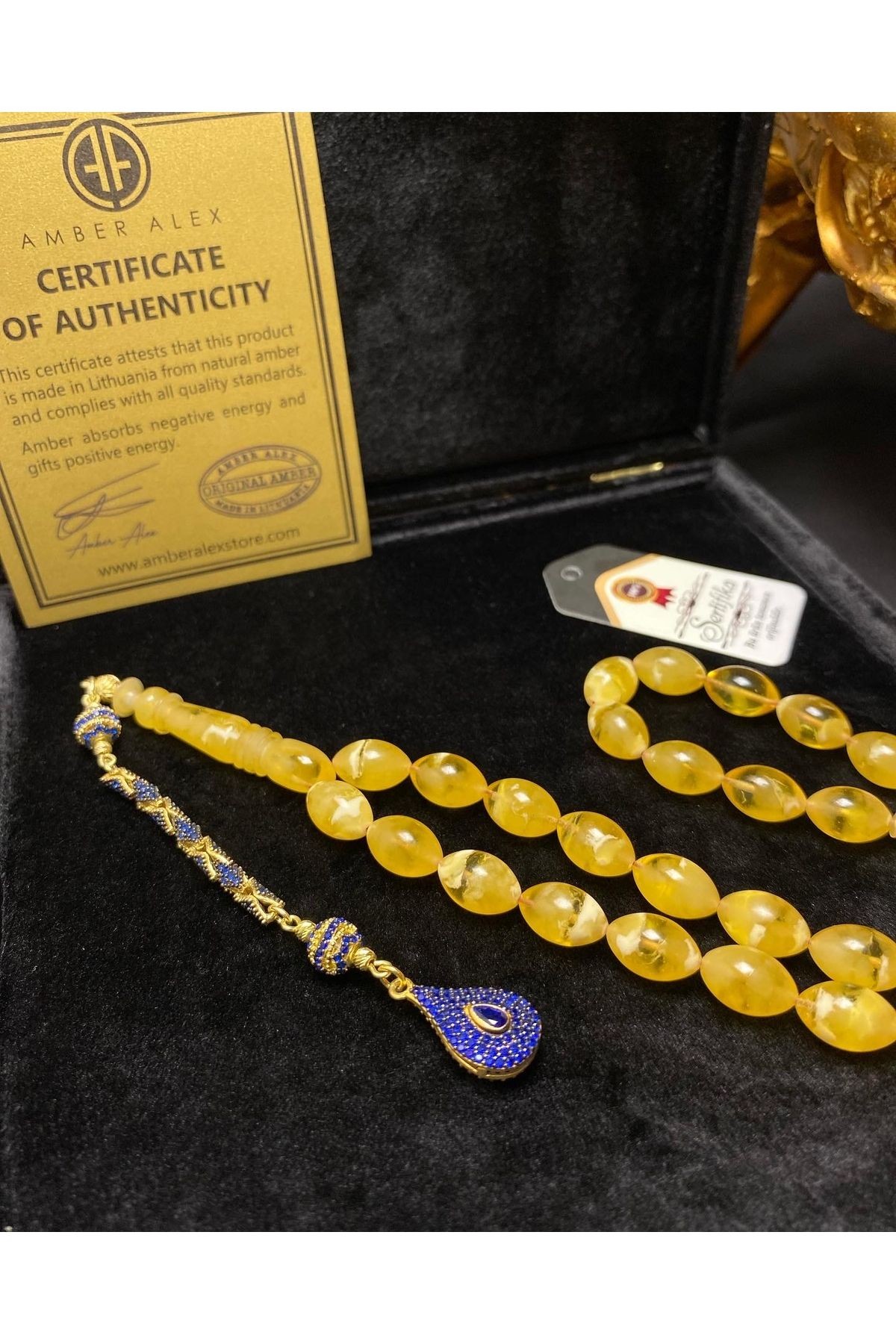Yoğurtlu Has Damla Kehribar Çektikçe Renk Değiştirir Koku Veren Nazar Boncuklu Diamond pırlanta