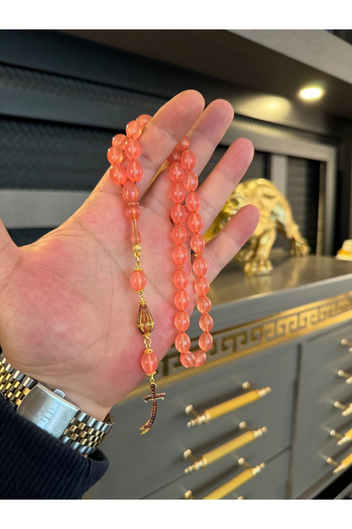 Sertifikalı Ürün Yaz Sezonu Özel Üretim Ateş Kehribar Zülfikarlı Diamond Pırlanta Püskül Tasarımlı