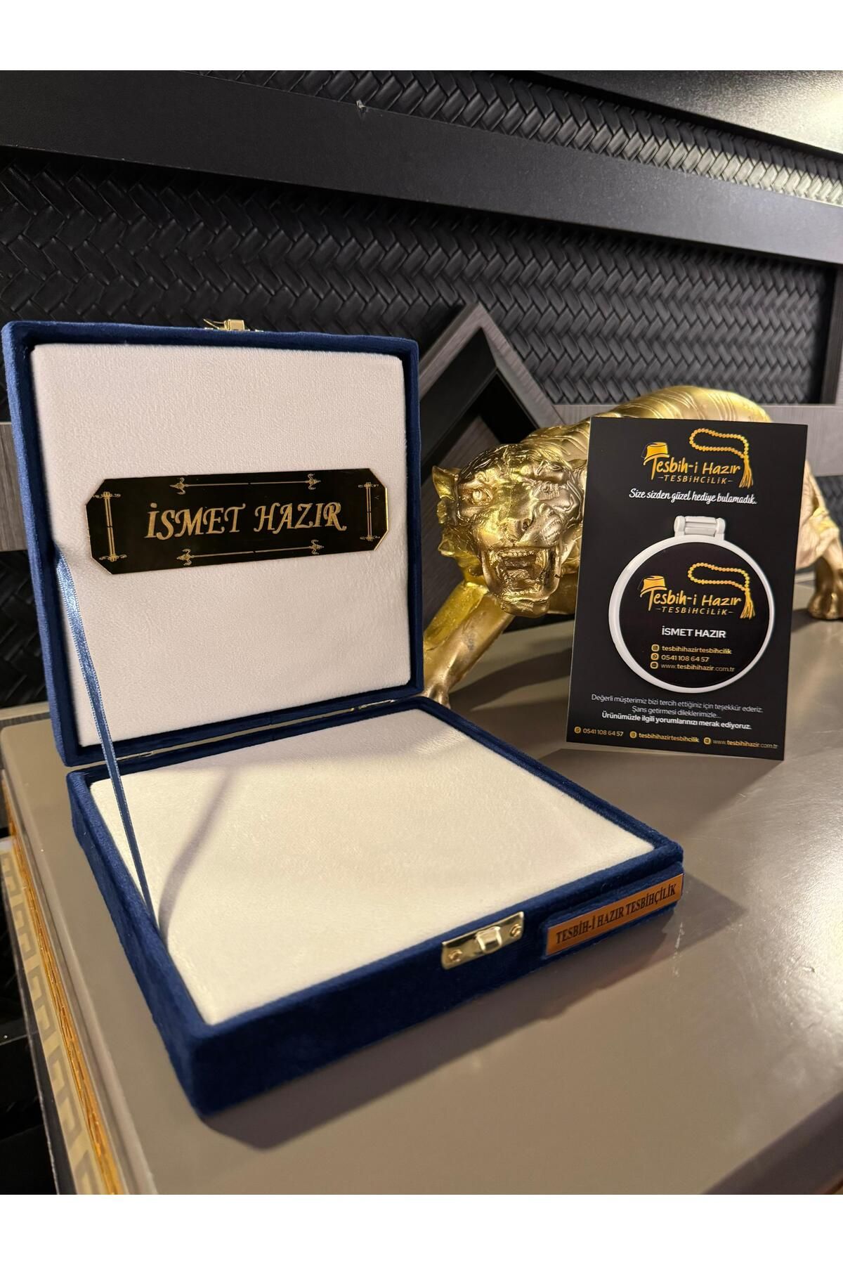 ASLAN FİĞÜRLÜ Kişiye Özel İsimli Tesbih 22 Gr. 22 Ayar Altın Kaplama Tesbih