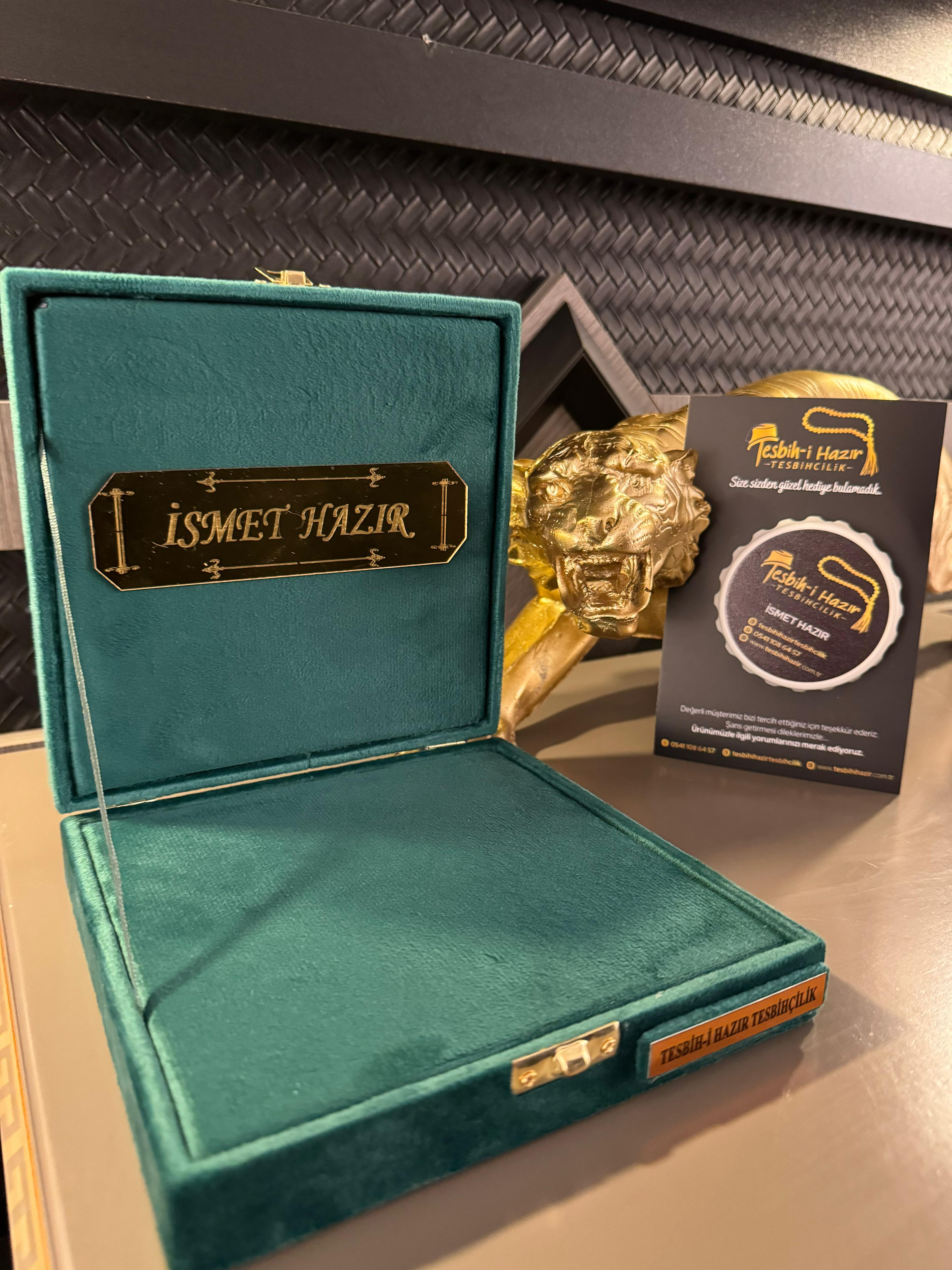 Osmanlı Benzetme Hareli Sıkma Kehribar Tesbih 22K Özel Tasarım Altın Kaplama Püskül 