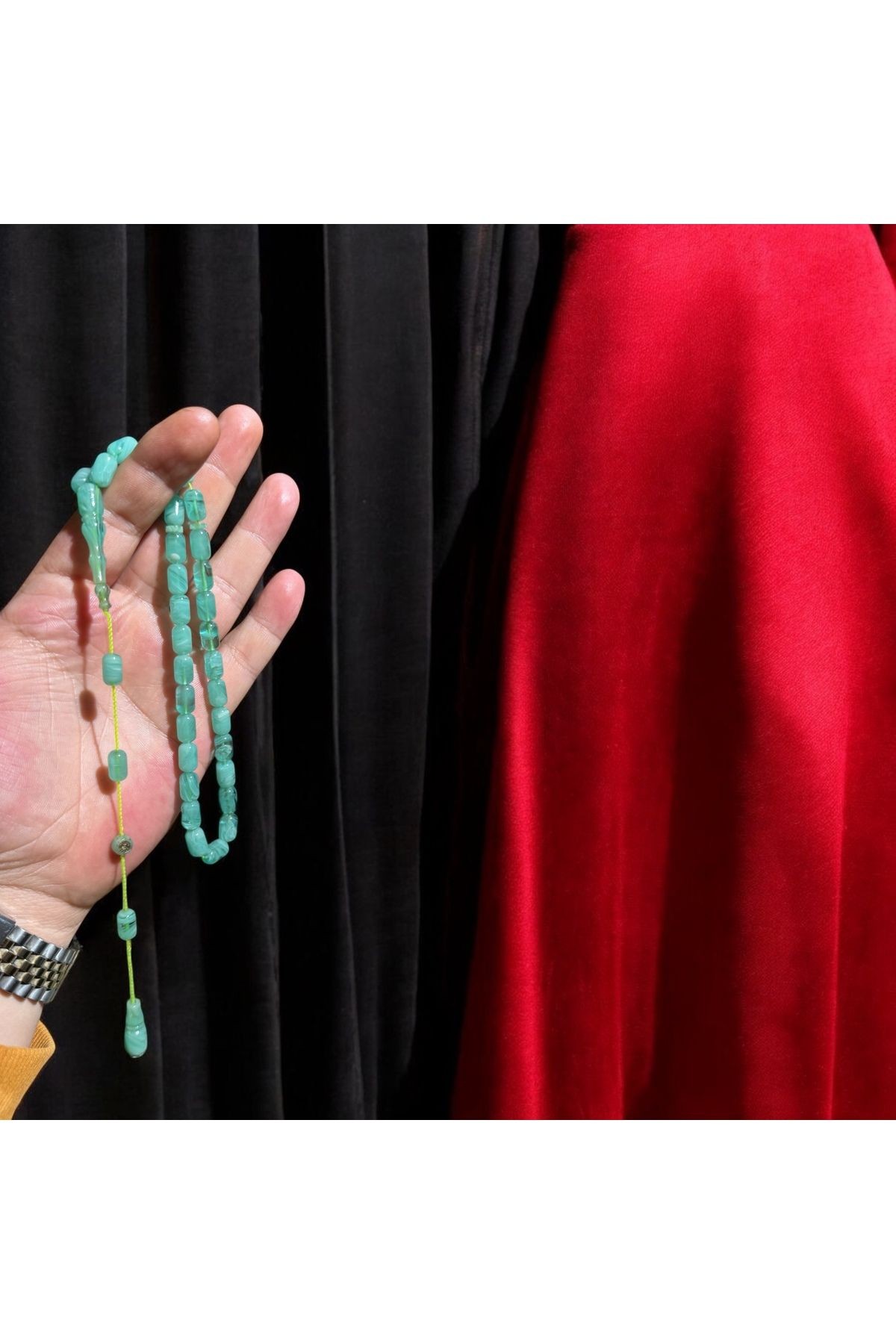 Usta imzalı Çektikçe Renk Alabilicek Özel Sıkma Kehribar Tesbih Sistemli Püskül