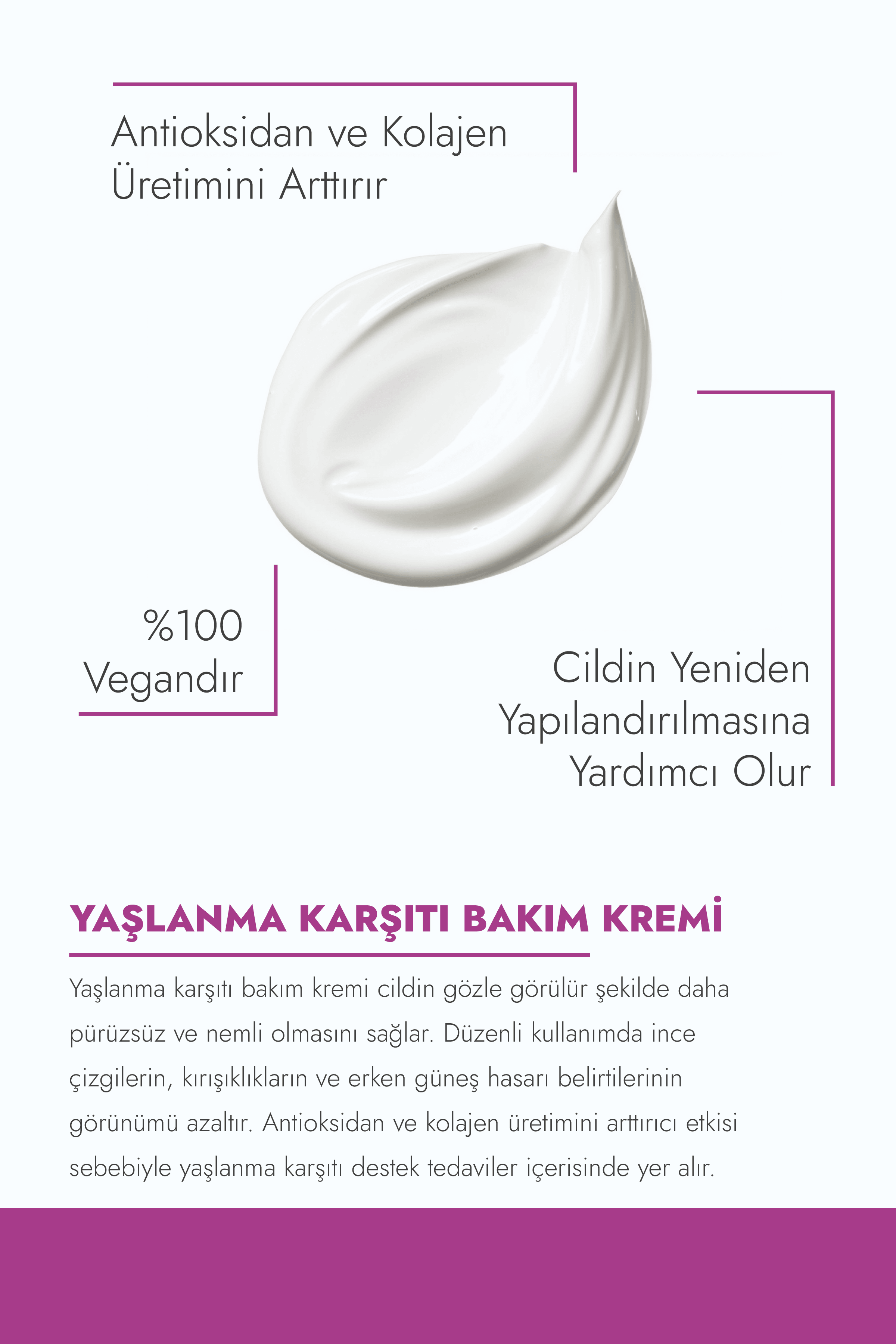 Yaşlanma Karşıtı Bakım Kremi, 50ml - Kırışıklık Önleyici Peptit İçerikli Anti-Aging