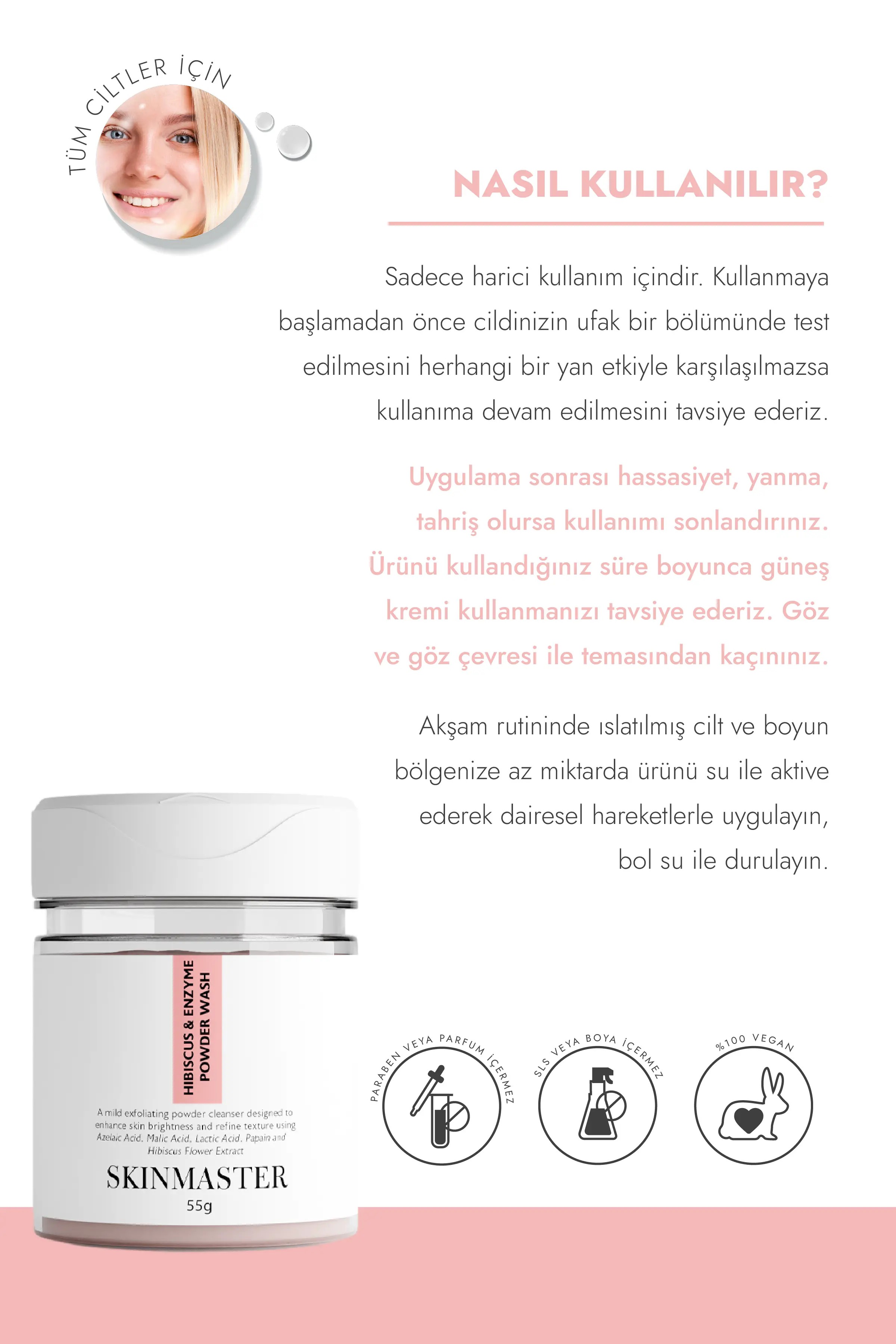 Hibiskus ve Enzim Toz Peeling, 55gr - Arındırıcı ve Aydınlatıcı