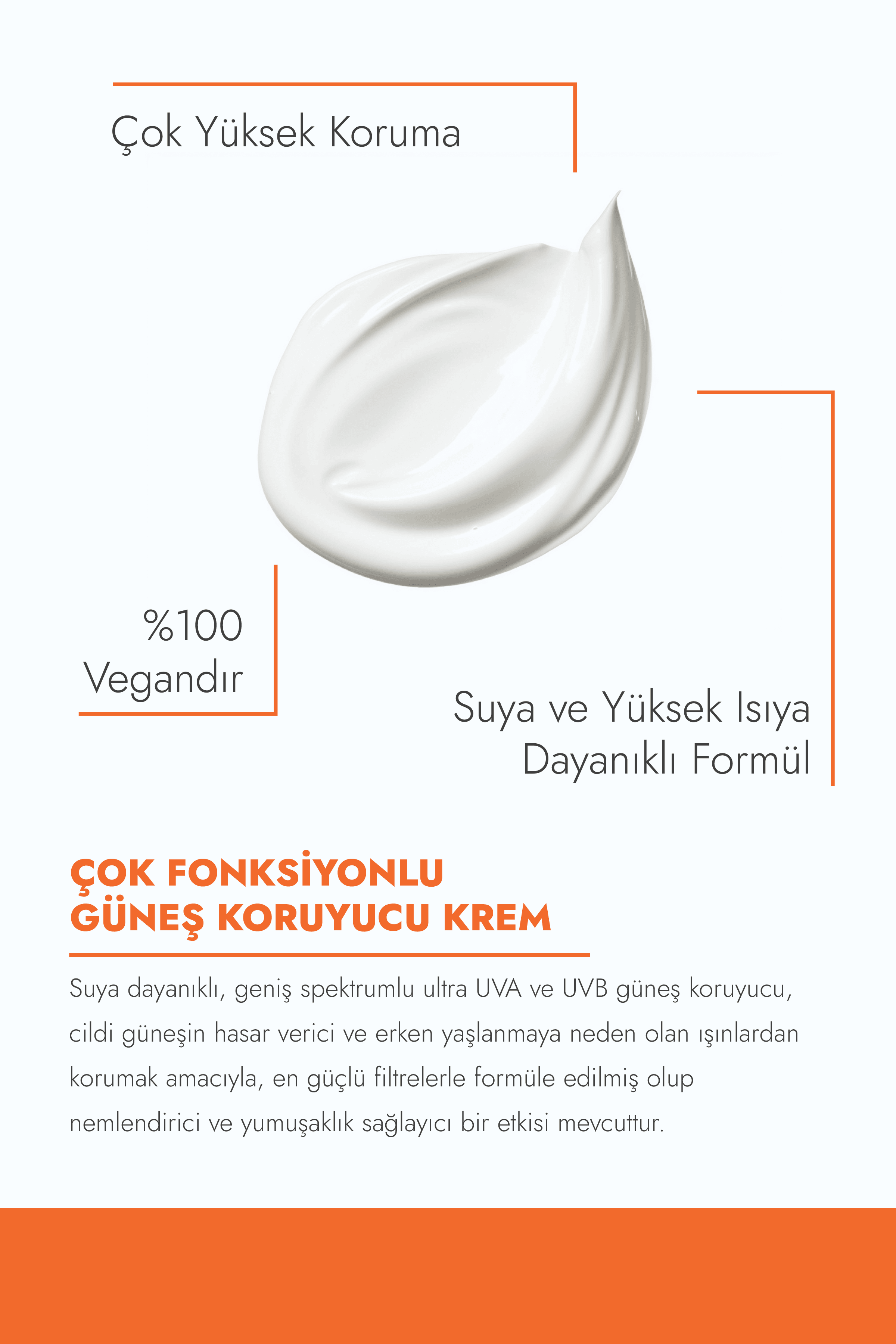 SPF 50+ Çok Fonksiyonlu Güneş Kremi, 50ml - Nemlendirici ve Bariyer Onarıcı, Yeni Nesil Filtre
