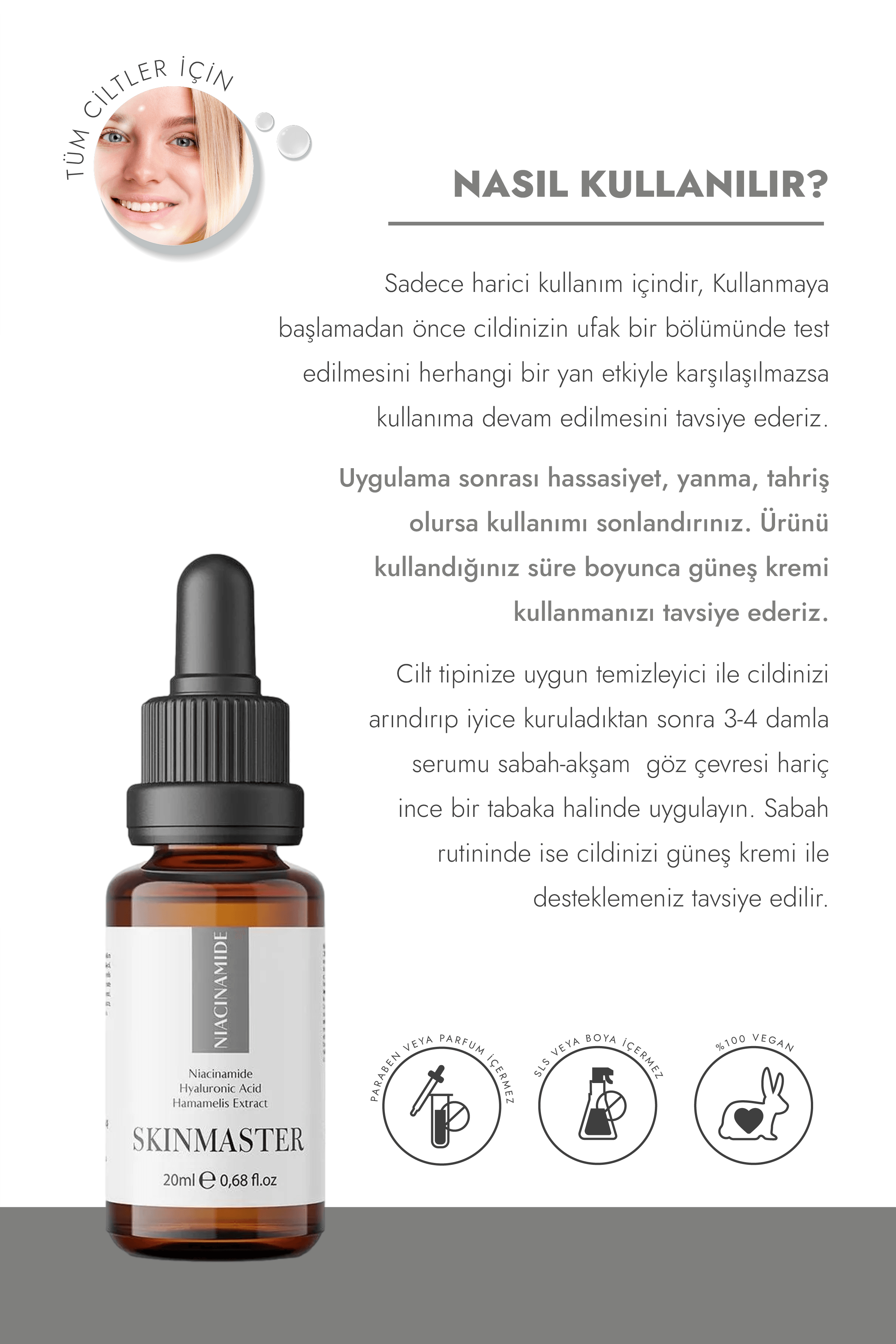 Niacinamide Serum, 20ml - Cilt Bariyeri Güçlendirici ve Sebum Üretimi Dengeleyici