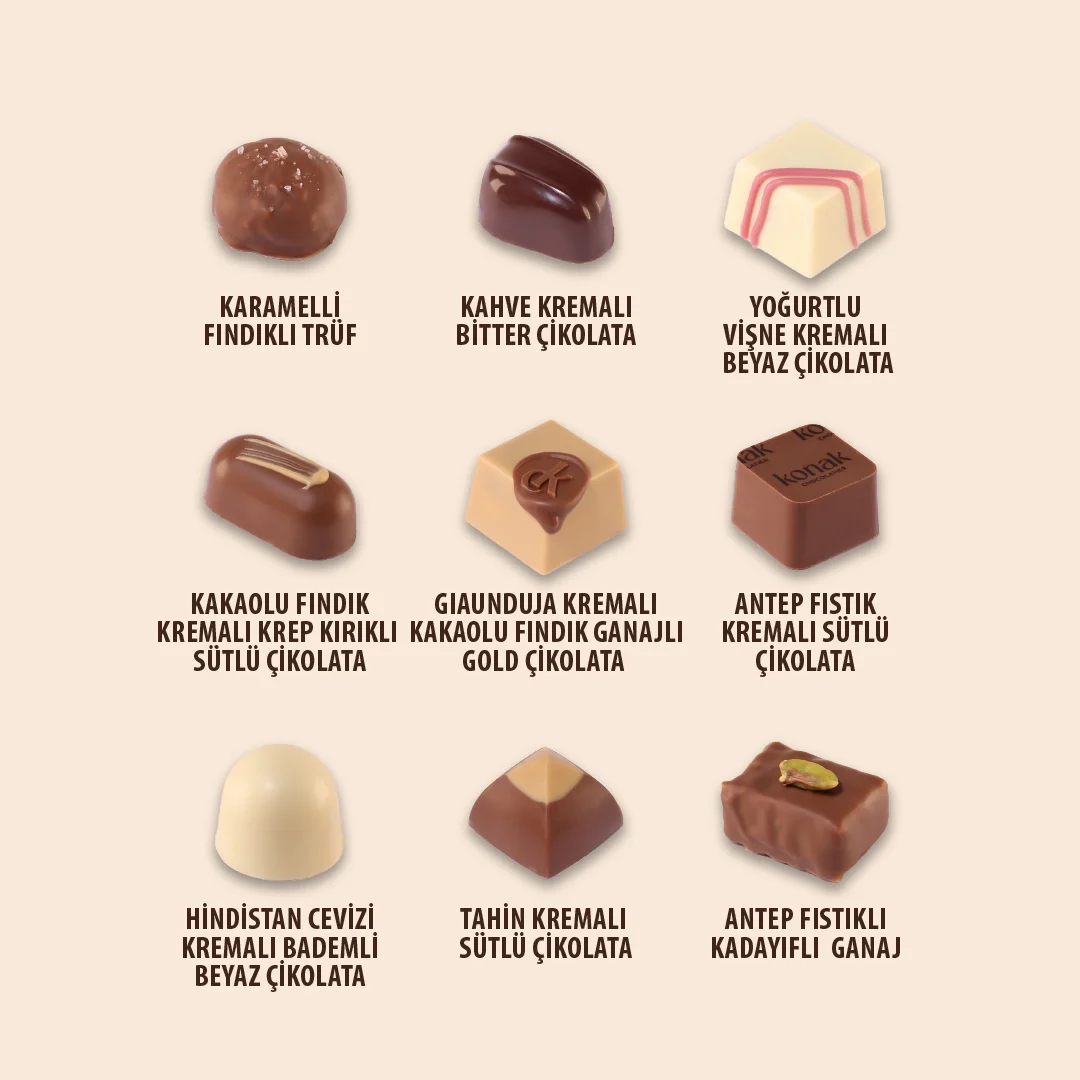 Bronze Prestige Pralin Koleksiyonu 63'lü | Konak Chocolatier