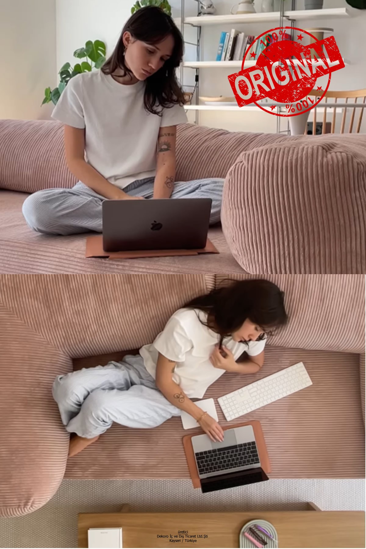 YENY SOFA FİTİLLİ KADİFE, MODERN, PRATİK, YER YATAĞI, DAYANIKLI, BONDEX SÜNGER, 100x200cm, ÖZEL ÖLÇÜ İMKANI - Pembe