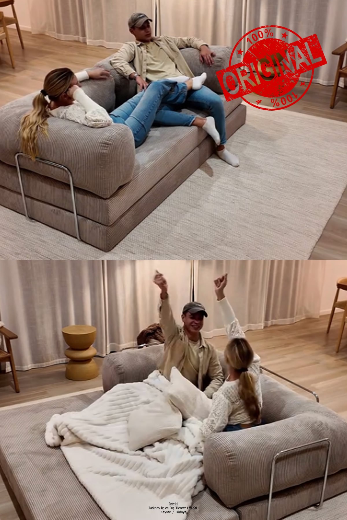 YENY SOFA FİTİLLİ KADİFE, MODERN, PRATİK, YER YATAĞI, DAYANIKLI, BONDEX SÜNGER, 100x200cm, ÖZEL ÖLÇÜ İMKANI - Haki