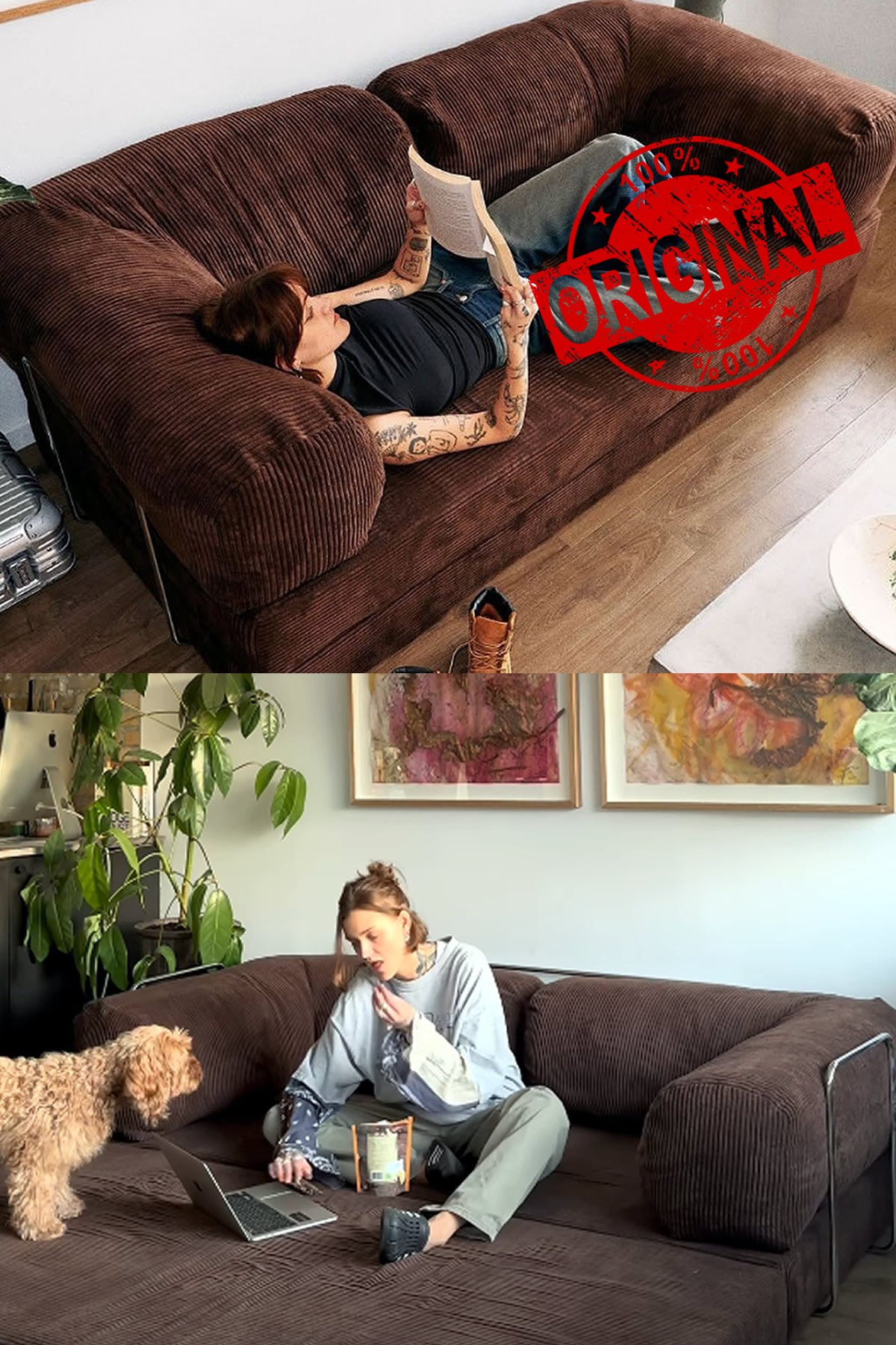 YENY SOFA FİTİLLİ KADİFE, MODERN, PRATİK, YER YATAĞI, DAYANIKLI, BONDEX SÜNGER, 100x200cm, ÖZEL ÖLÇÜ İMKANI - Kahverengi