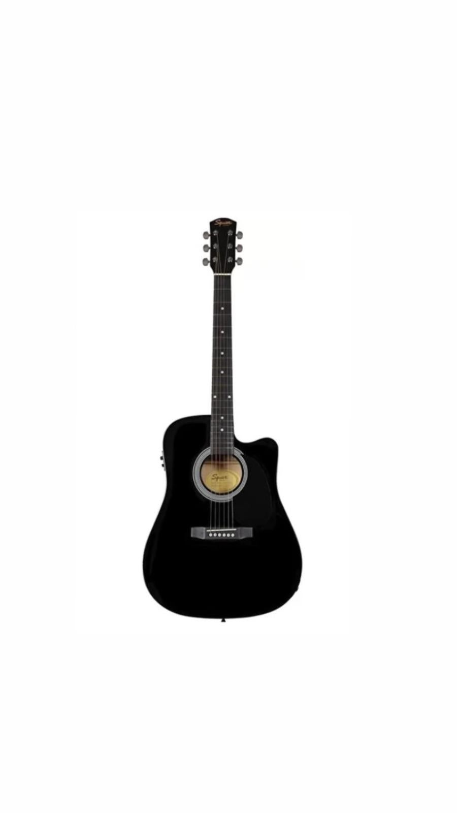 Squier SA-105CE Dreadnought Cutaway Black Elektro Akustik Gitar