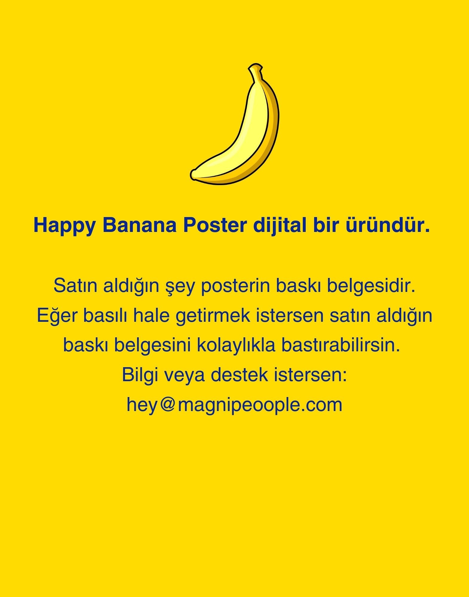 Happy Banana Dijital Poster