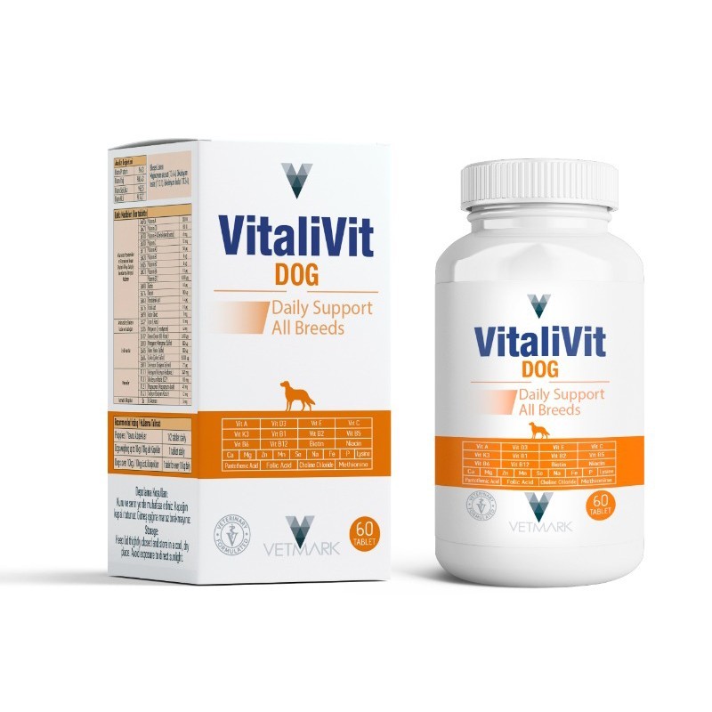 VETMARK VİTALİVİT DOG Köpekler için Günlük Vitamin Takviye 60 TAB.