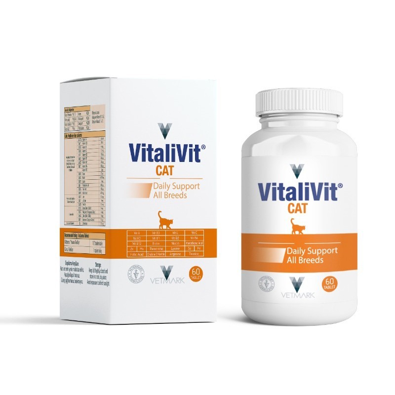 VETMARK VİTALİVİT CAT Kediler için Günlük Vitamin Takviyesi 60 TAB.