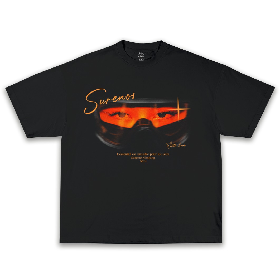 SURENOS WITH LOVE OVERSIZE TEE - Siyah