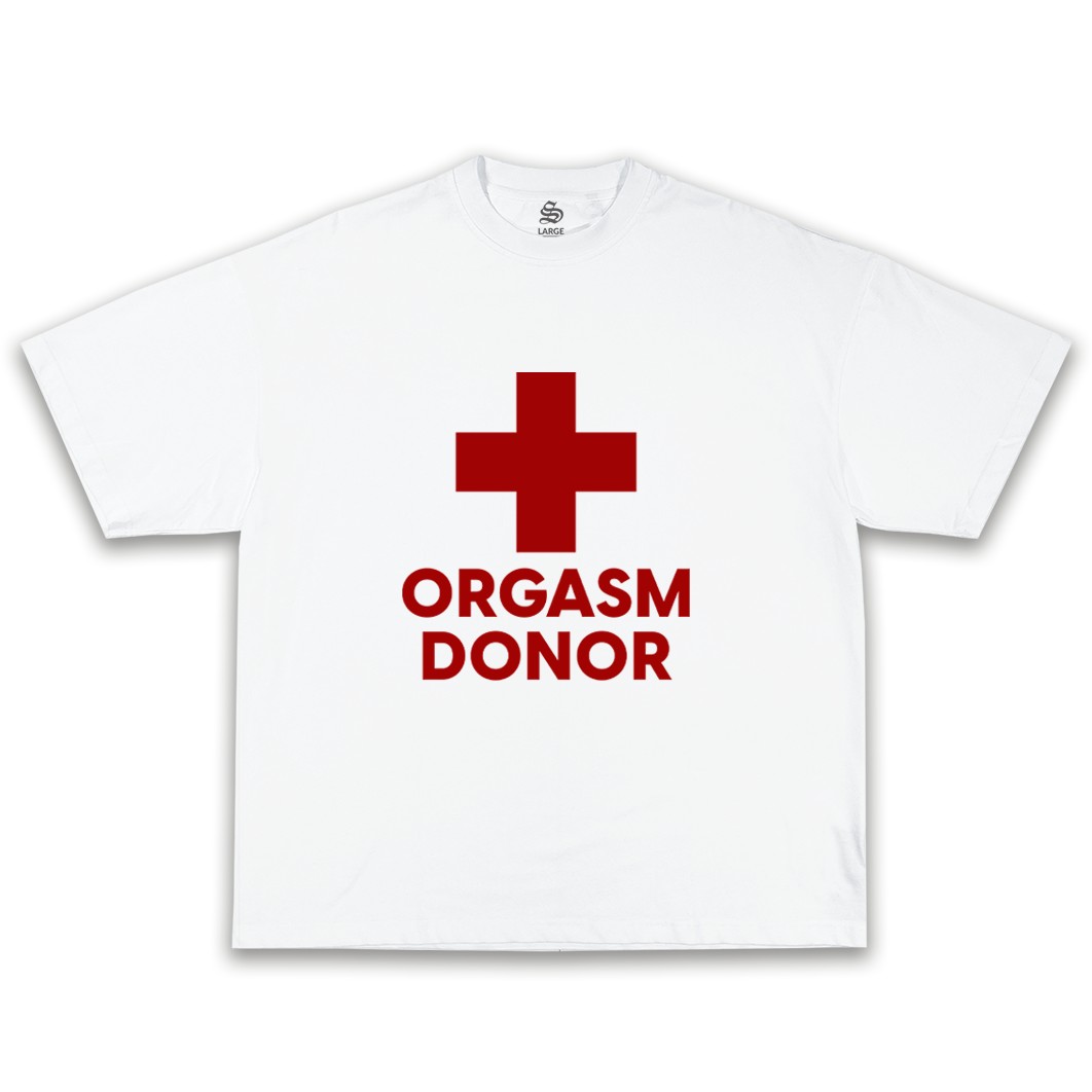 ORGASM DONOR OVERSIZE TEE - Beyaz