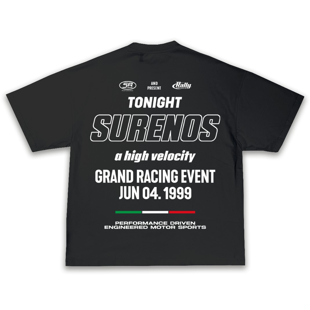 SURENOS RACING OVERSIZE TEE - Siyah