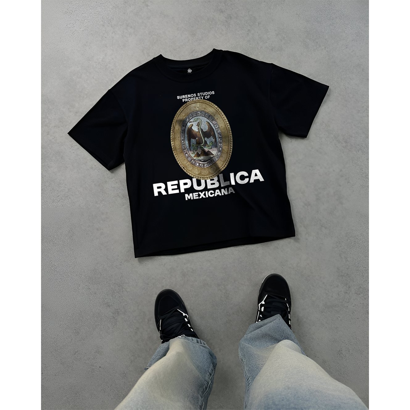 REPUBLICA MEXICANA OVERSIZE TEE - Siyah