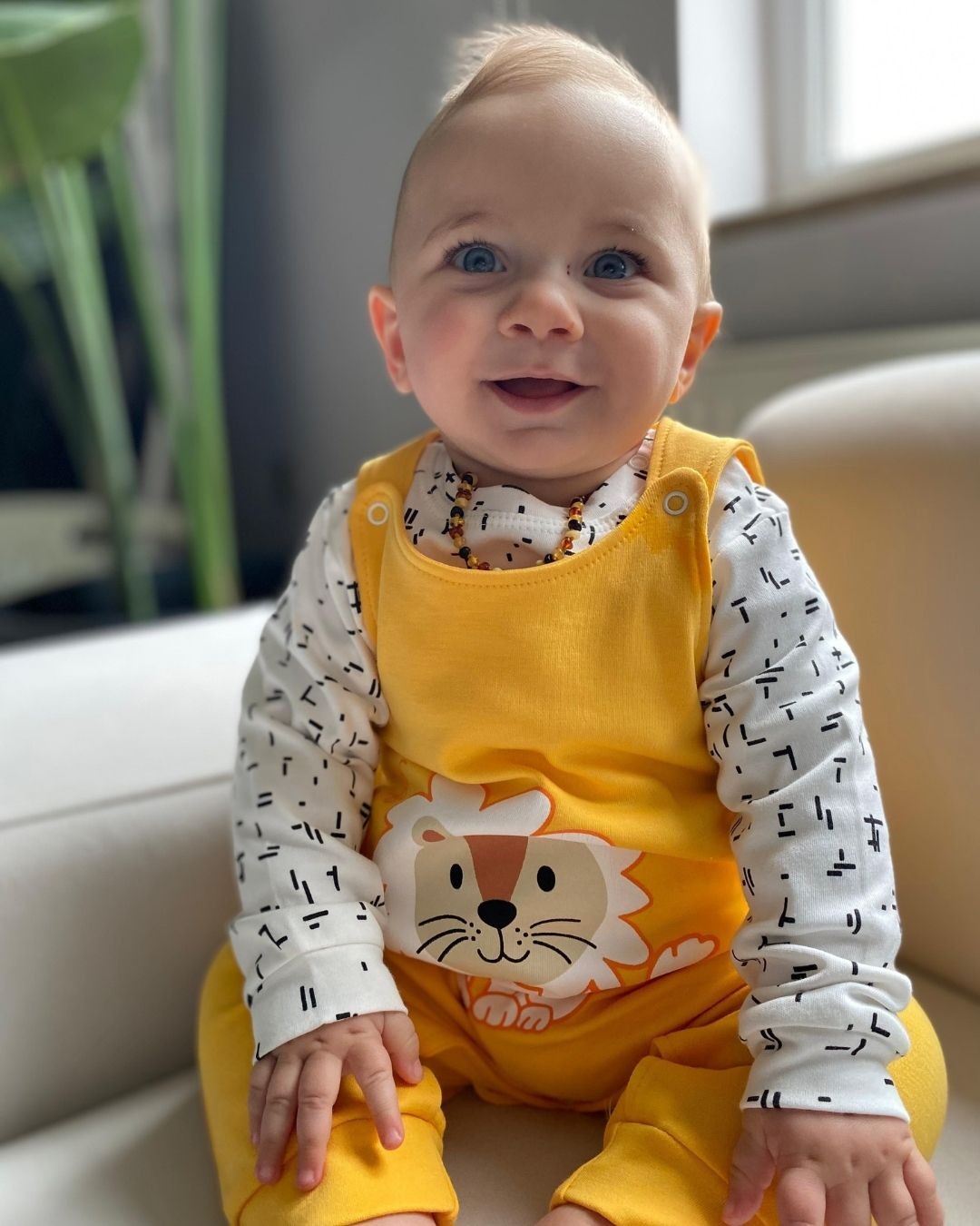 Aslan Baskılı 2 Parça Salopet Bebek Tulumu TLM37