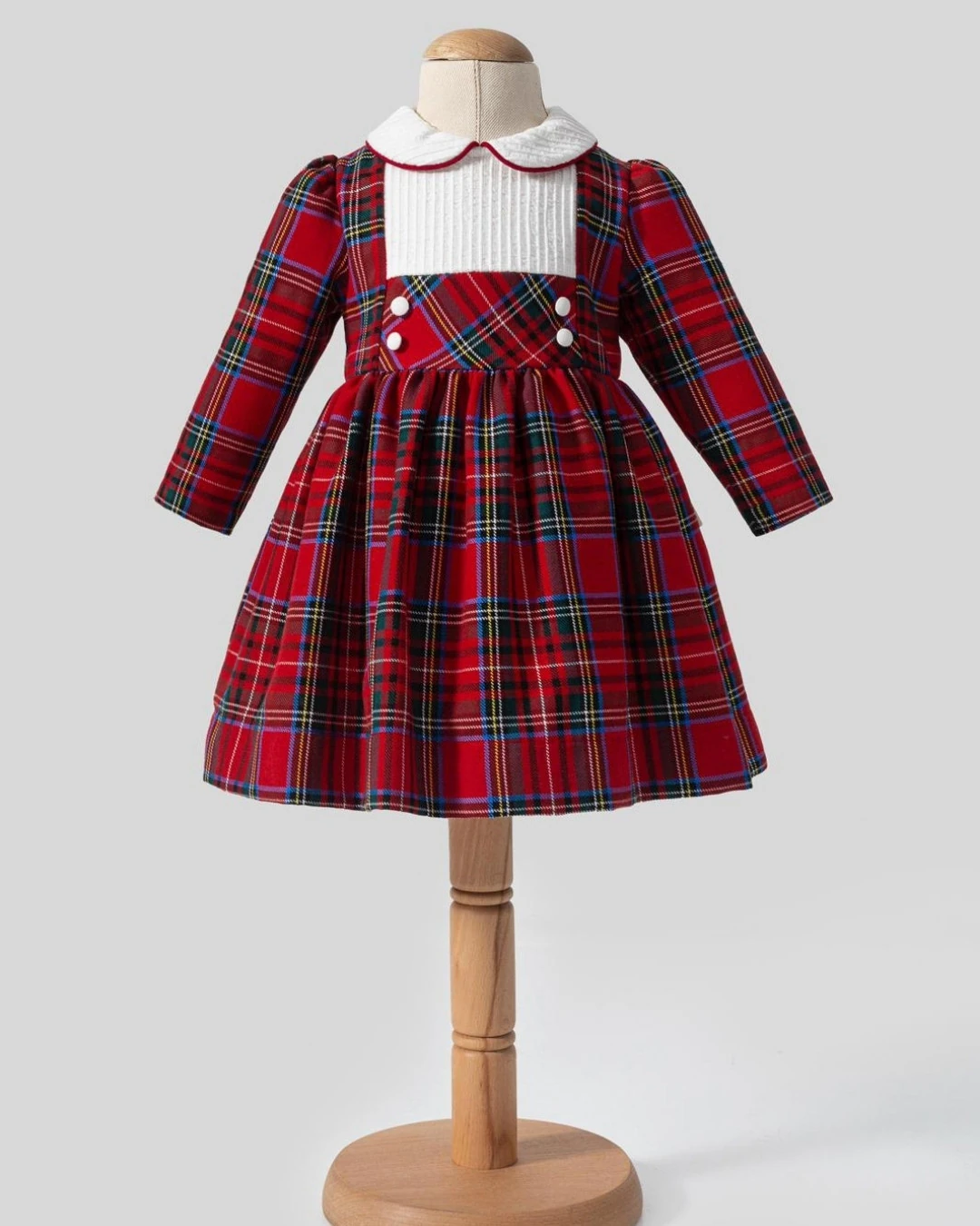 Parla Premium Ekose Astarlı Kız Bebek Elbise ELB20 - Kırmızı