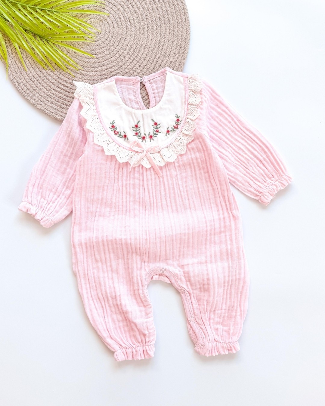 Yakalı Kız Bebek Müslin Tulum TLM115