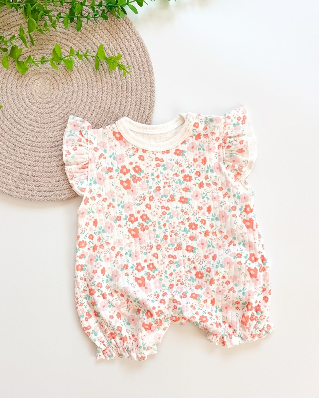 Bloom Babe Çiçekli Kısa Kız Bebek Tulumu TLM146